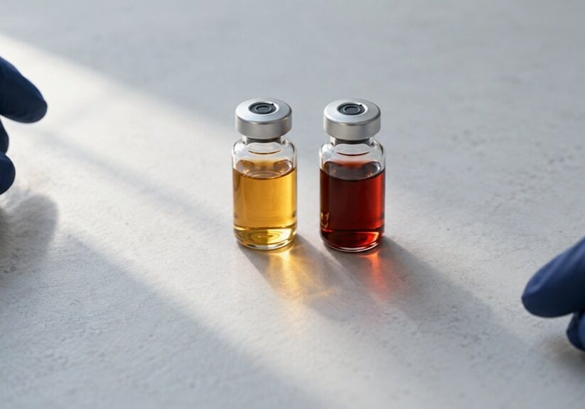 Laboratory vials used in orthobiologic preparation for shoulder injections